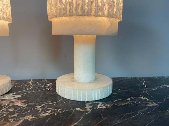 Coppia di Lampade da Tavolo Spagnole Mid-Century in Alabastro Intagliato, c. 1940s–1960s. Rif.: TL2002 – Other (photo 4 of 9)