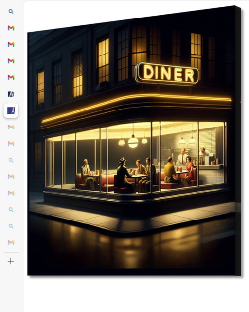 Edward Hopper----The Night Restaurant (op canvas)