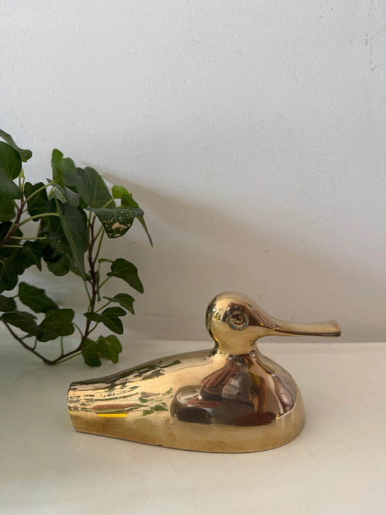 Messingente – Bildhauerei, Brass, Vintage (photo 5 of 5)