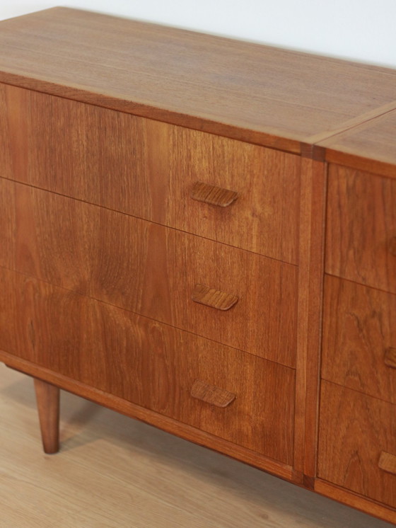 Image 1 of Vintage Teak Dubbele Ladekast Dressoir