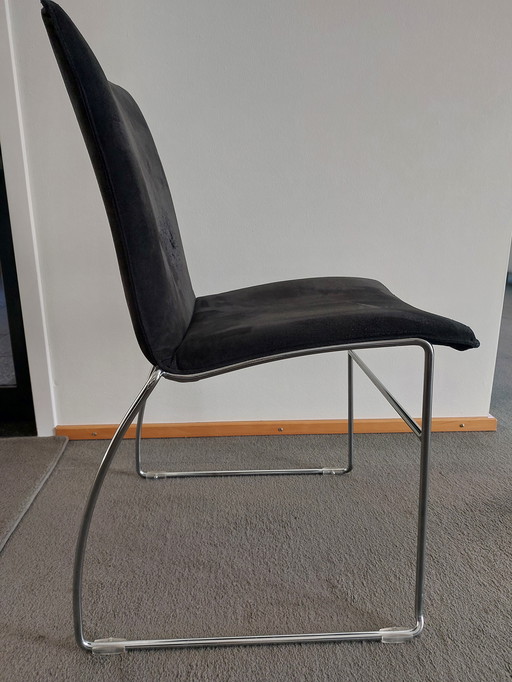 Pastoe chaise de salle à manger type penant tissu alcantara anthracite foncé