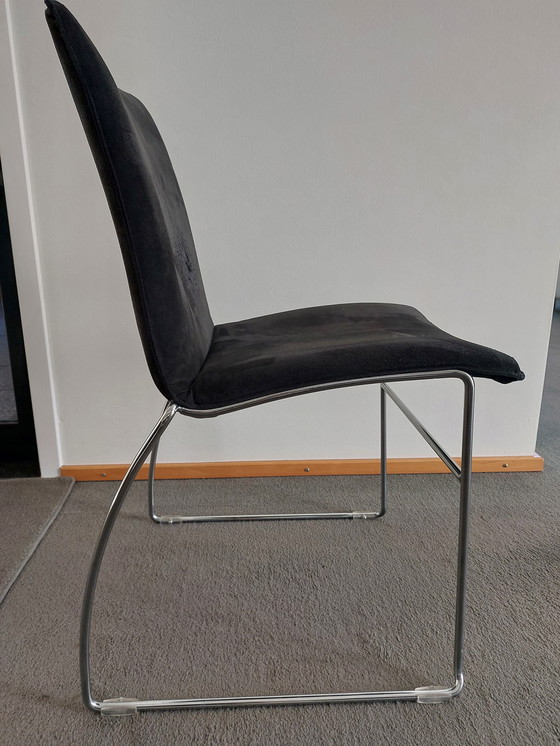 Image 1 of Sedia da pranzo Pastoe tipo penant in tessuto alcantara antracite scuro