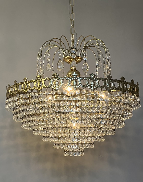 Image 1 of Xl vintage crystal pocket chandelier chandelier pendants