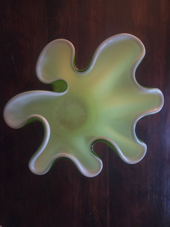 Image 1 of Green Murano glass vase 1960s style