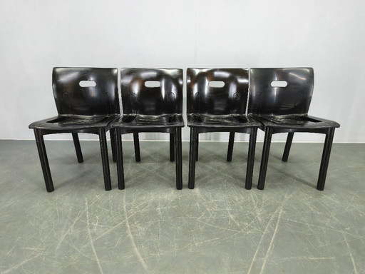 Set aus 4 Kartell Stühlen Modell 4870 von Anna Castelli Ferrieri