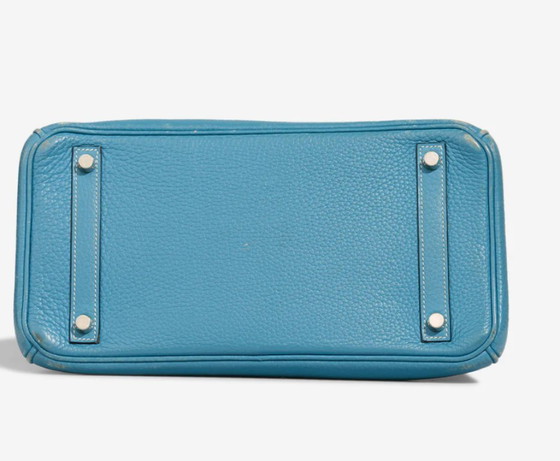 Image 1 of Borsa HERMES Birkin 30 in cuoio blu - 103225