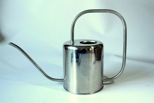 Tall stainless steel vintage watering can