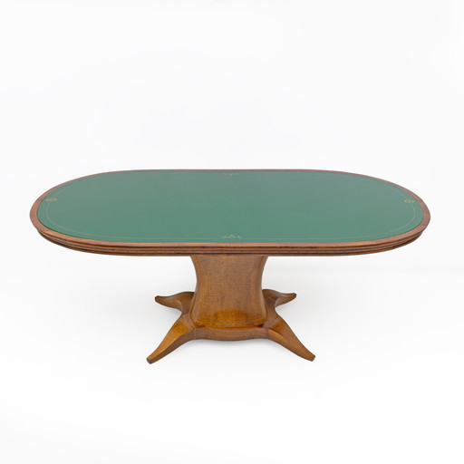 Mid Century Moderne Italiaanse Iepenhouten ovale eettafel, 1950S