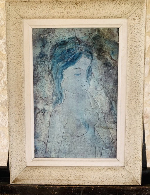 Javier Vilato, Composition, 1956, peinture à l'huile sur toile, encadrée