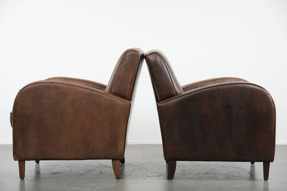 Image 1 of Elegante set di due poltrone in pelle di pecora