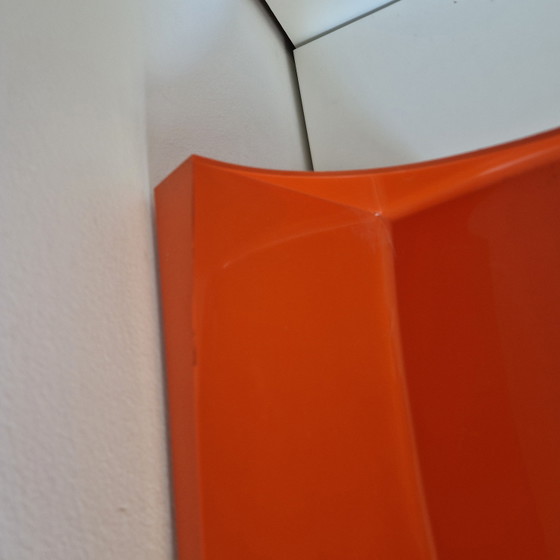 Image 1 of Oranje wandplank met kapstok spaceage jaren 70 