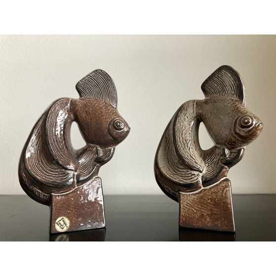 Image 1 of Pair of vintage ceramic fish sculptures, 1960