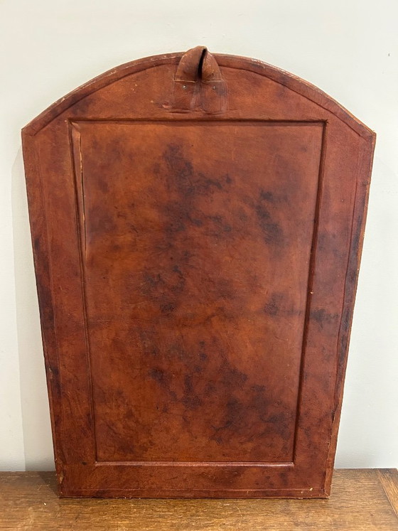 Image 1 of embossed leather mirror, 1970