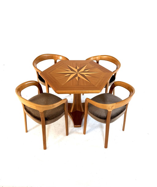 Vintage 6-Hoekige Teakhouten Eettafel ‘70 – Wood