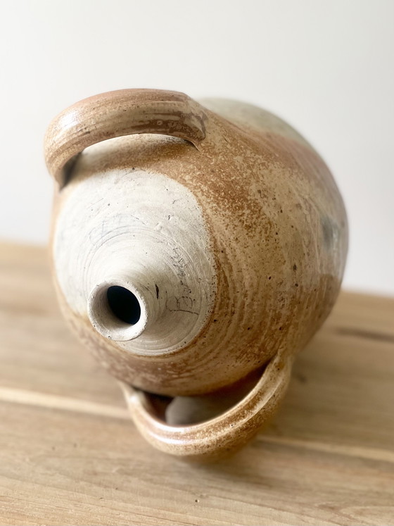 Image 1 of Antique French Stoneware Water Jug · Wabi-Sabi Decor · French Country · Rustic Pottery