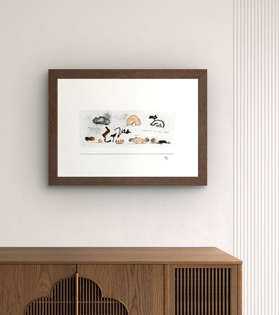 Image 1 of Hans EPP - Magnificent abstract painting from 1968 - framed