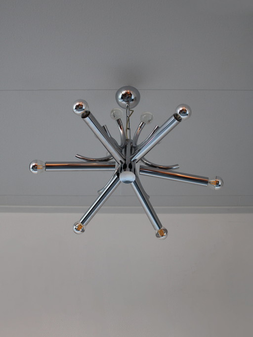 Lampada a sospensione vintage Sputnik in cromo, Space Age