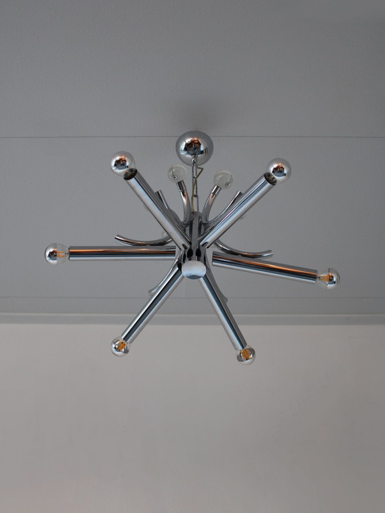 Image 1 of Lampada a sospensione vintage Sputnik in cromo, Space Age