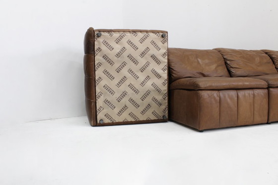 Image 1 of Vintage bruin leren modulaire Sofa  Laauser  XL