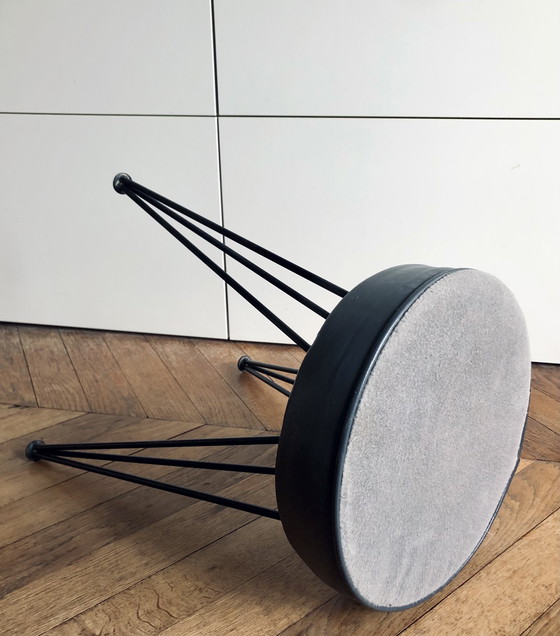 Image 1 of Sgabello vintage in similpelle con base Eiffel