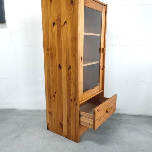 Vintage Ikea Swedish 70s/80s 'pinewood' display cabinet