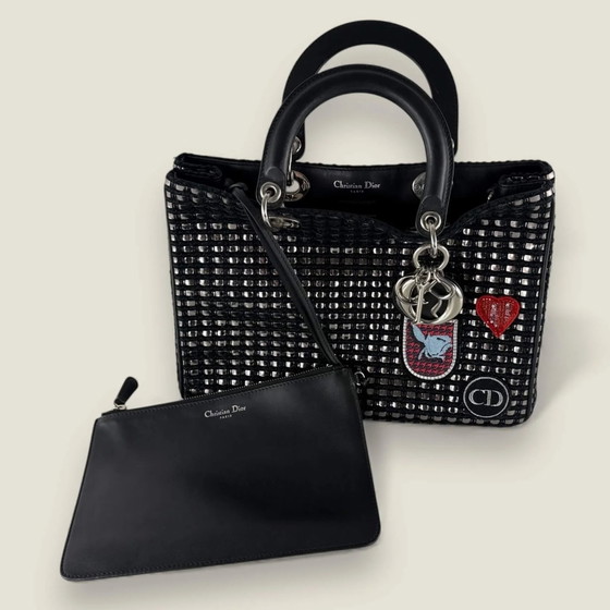 Dior borsa satchel Diorissimo media in tweed metallico con patch – Borse a spalla, Pelle (photo 7 of 32)
