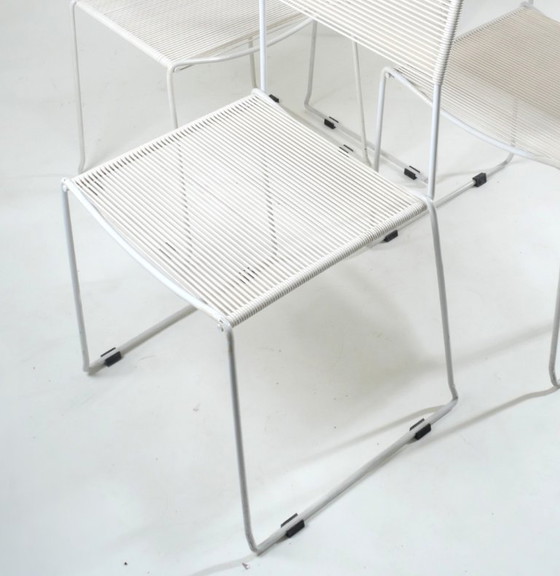 Image 1 of Ensemble de 4 chaises Jodi 'spaghetti' par Sintesi, Italie, années 80