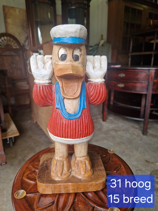 Donald Duck en bois vintage 31x15