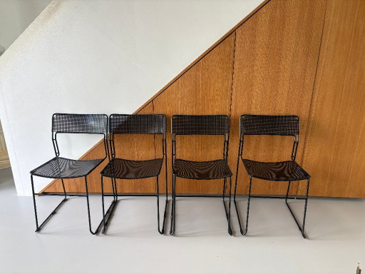 4x Arrben Sultana Dining Chairs – Arrben Italy, eetkamerstoelen, Metal