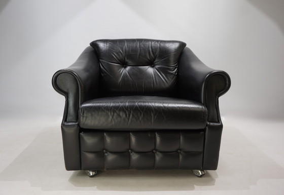 Image 1 of Französischer Art-Déco-Ledersessel, 1960