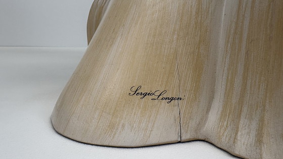 Image 1 of Italian Design Sergio Longoni Vintage Dining Table Glass Top