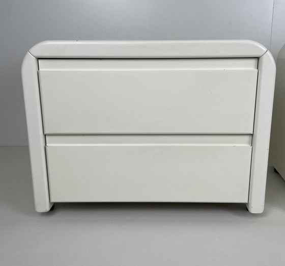 Image 1 of 2 X Vintage Space Age Nightstands White Wood