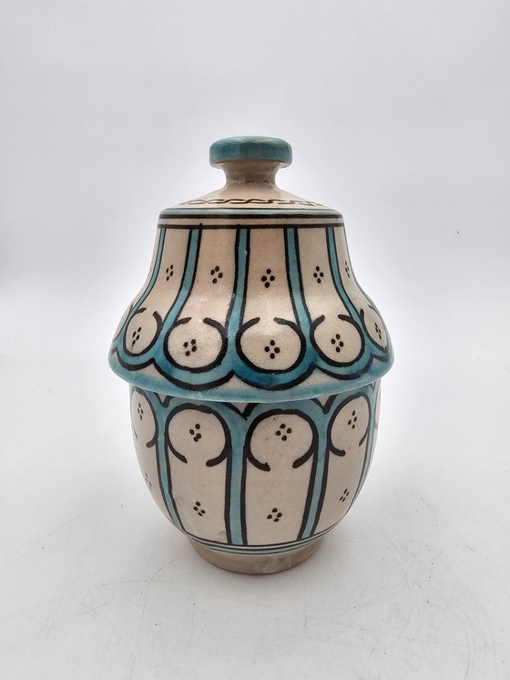 Image 1 of Moroccan Blue And White Ceramic Pot Xixème Siècle