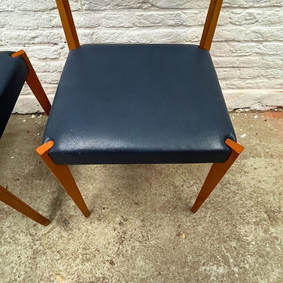 Image 1 of Thonet Dining Chair - 12 Pieces - Wood - Blue Skai