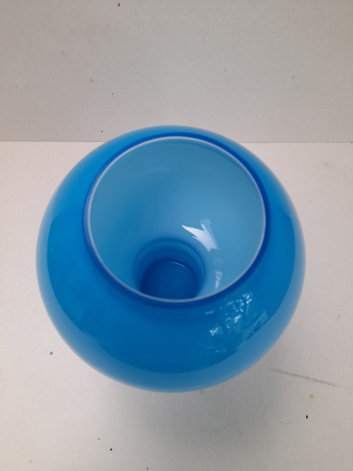 Blue Opaline Vase with Rings by Friedrich Hlass – vazen, Glass (photo 2 of 5)