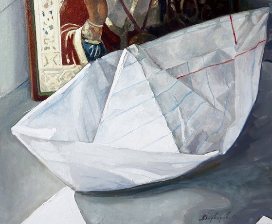 Pintura al óleo original, arte contemporáneo, simbolismo, después de las vacaciones. – Pinturas y dibujos (photo 5 of 5)