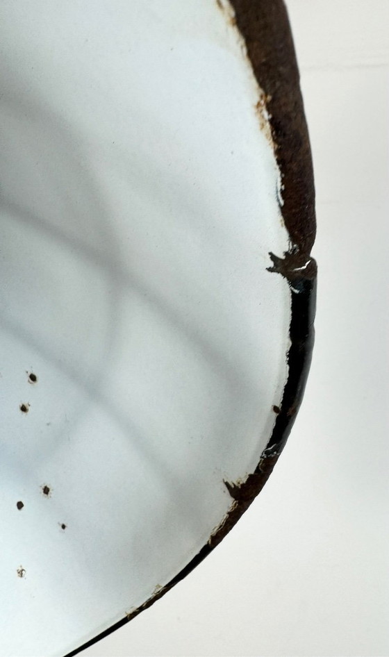 Image 1 of Industrielle Käfig-Pendelleuchte aus schwarzer Emaille und Gusseisen, 1960er Jahre