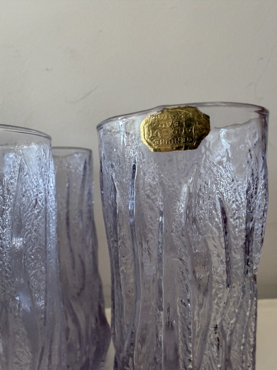 Brutalistische Karaffe mit Gläsern aus Alexandria, Italien, 1970er Jahre – Gläser & Karaffe, Murano Glass (photo 4 of 9)