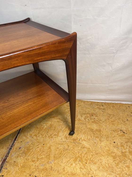 Image 1 of Mid Century Retro Vintage Teak & Afromosia serveerwagen - Deens ontwerp, jaren 1960