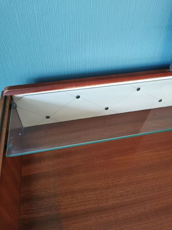 Vintage mid-century dressoir / kaptafel – Hout, Glas (photo 8 of 10)