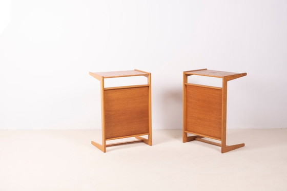 Image 1 of 2x Yngvar Sandström TrSide Tables Bedside Tables, 1960s Sweden