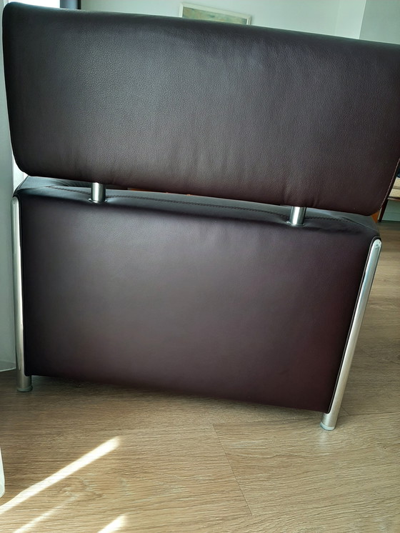 Image 1 of 3x OBLOMOV Fauteuils +1 footstool Aubergine