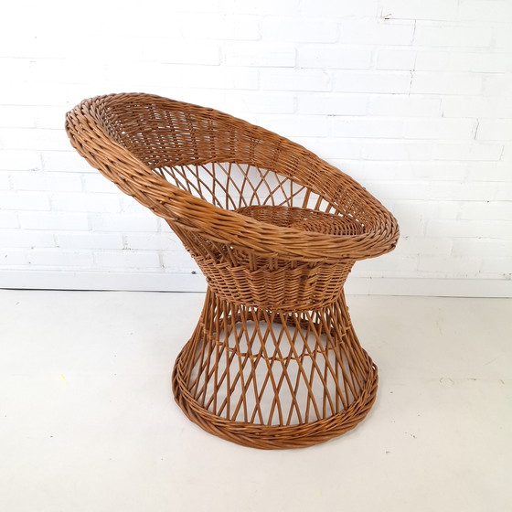 Image 1 of Sedia rotonda vintage in rattan degli anni '60/'70