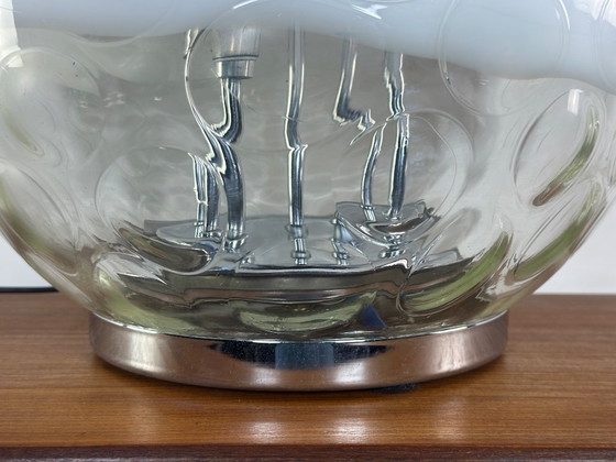 Vintage Murano Blown and Bubbled Glass Ball Lamp 1970s – Table lamps, Murano Glass (photo 11 of 13)