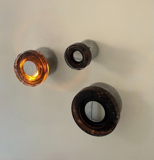 3 Limburg sconces in chrome and bubble glass, Germany 1960