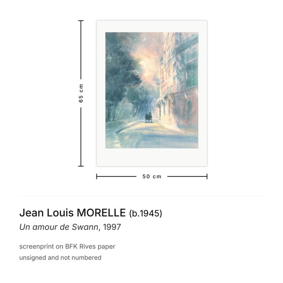 Image 1 of Jean Louis MORELLE Un amour de Swann zeefdruk 1997