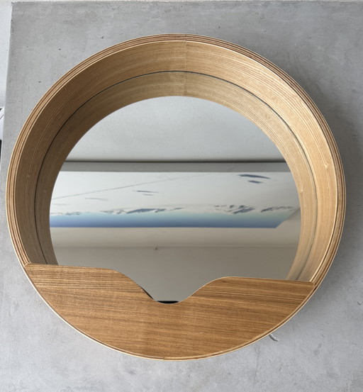 Espejo de pared redondo Zuiver ’40 – espejo de pared con compartimento de almacenamiento