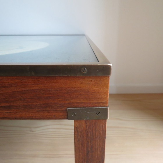 Image 1 of 1970er Maison Jansen Campaign Style Couchtisch Weltkarte