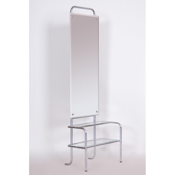 Image 1 of Vintage Bauhaus dressing mirror in chrome-plated steel, Czechia 1930s