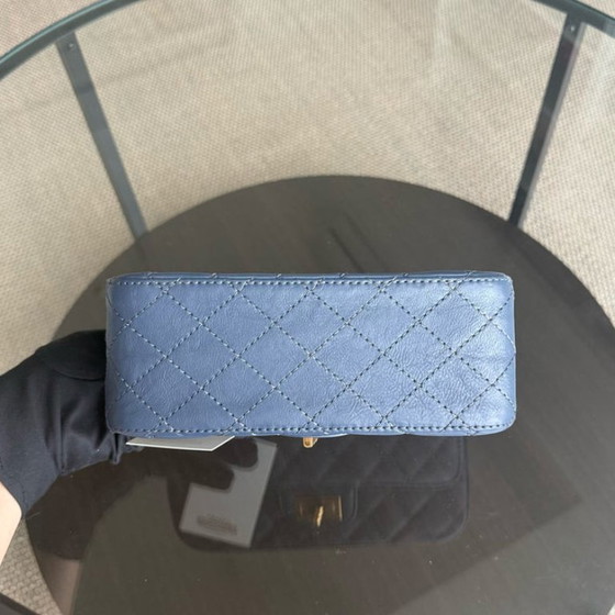 Image 1 of Chanel 2.55 Reissue Mini - 20CM Quilted Caviar Aged Grained Calfskin Blue Gold Hardware Series 23